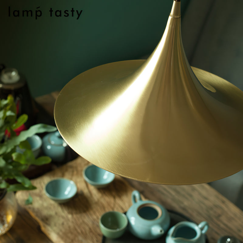 Astrid Flared Brass Pendant Lamp