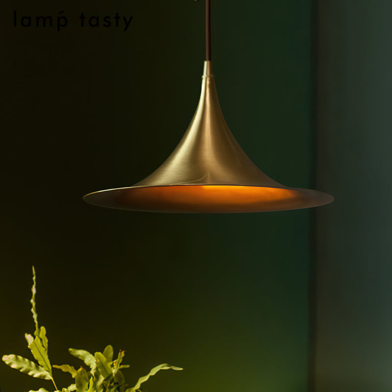 Astrid Flared Brass Pendant Lamp