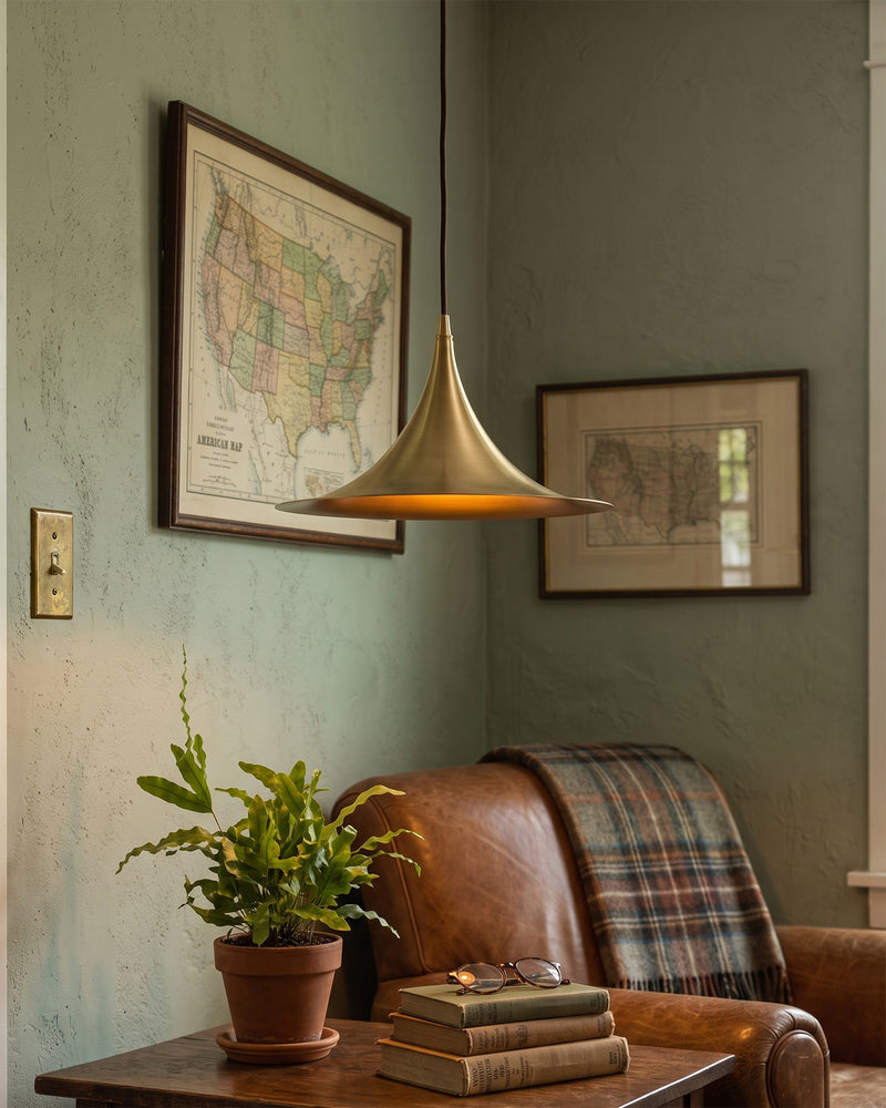 Astrid Flared Brass Pendant Lamp