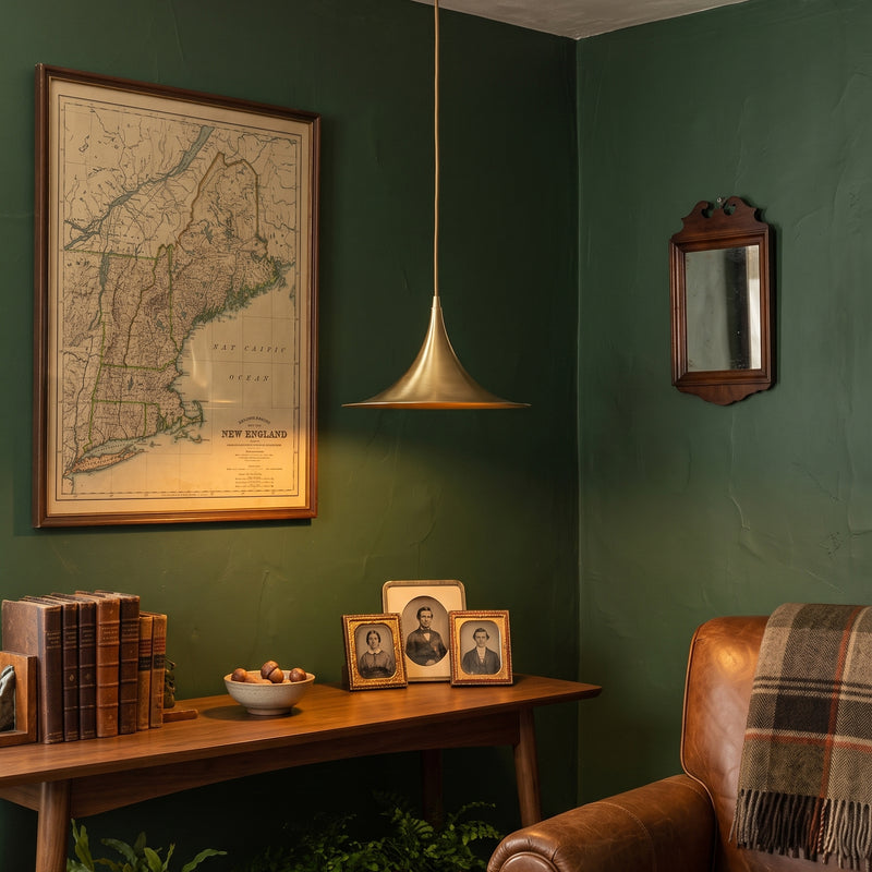 Astrid Flared Brass Pendant Lamp