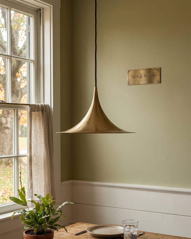 Astrid Flared Brass Pendant Lamp