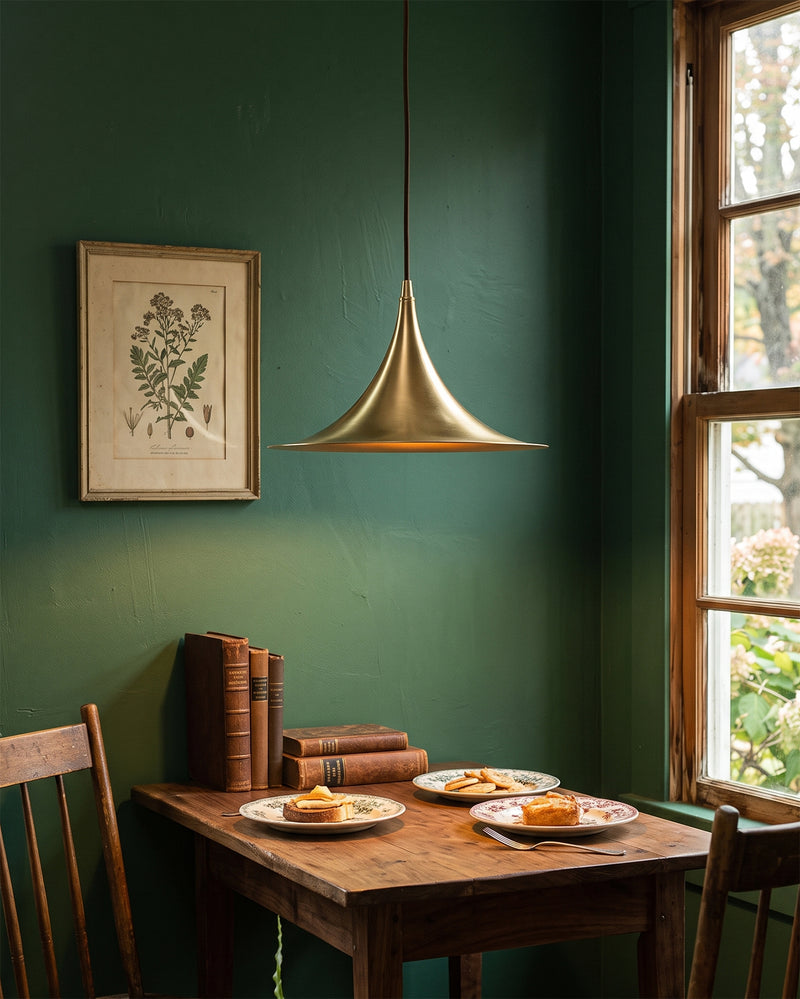 Astrid Flared Brass Pendant Lamp