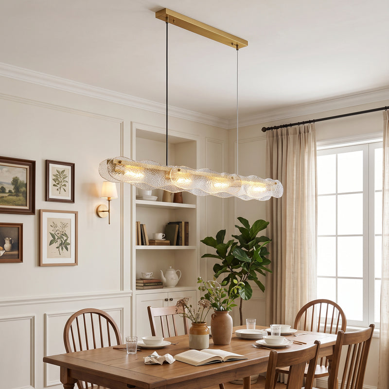 Auden Glass Linear Chandelier – detail 2