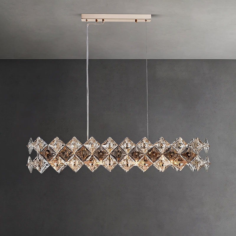 Aurelia Crystal Halo Linear Chandelier