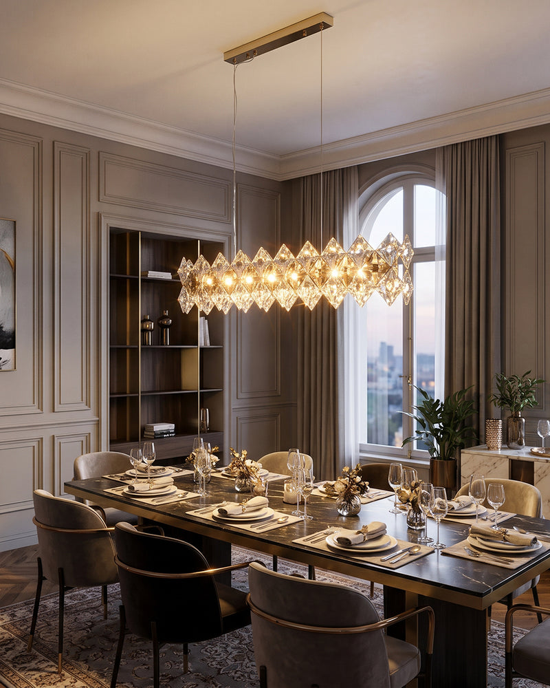 Aurelia Crystal Halo Linear Chandelier