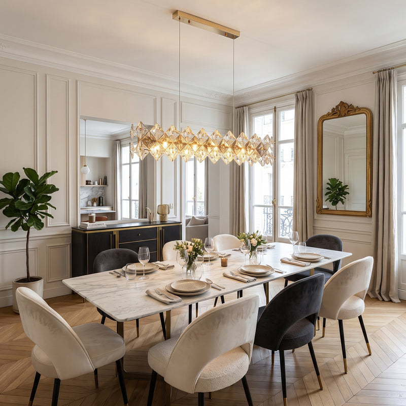 Aurelia Crystal Halo Linear Chandelier