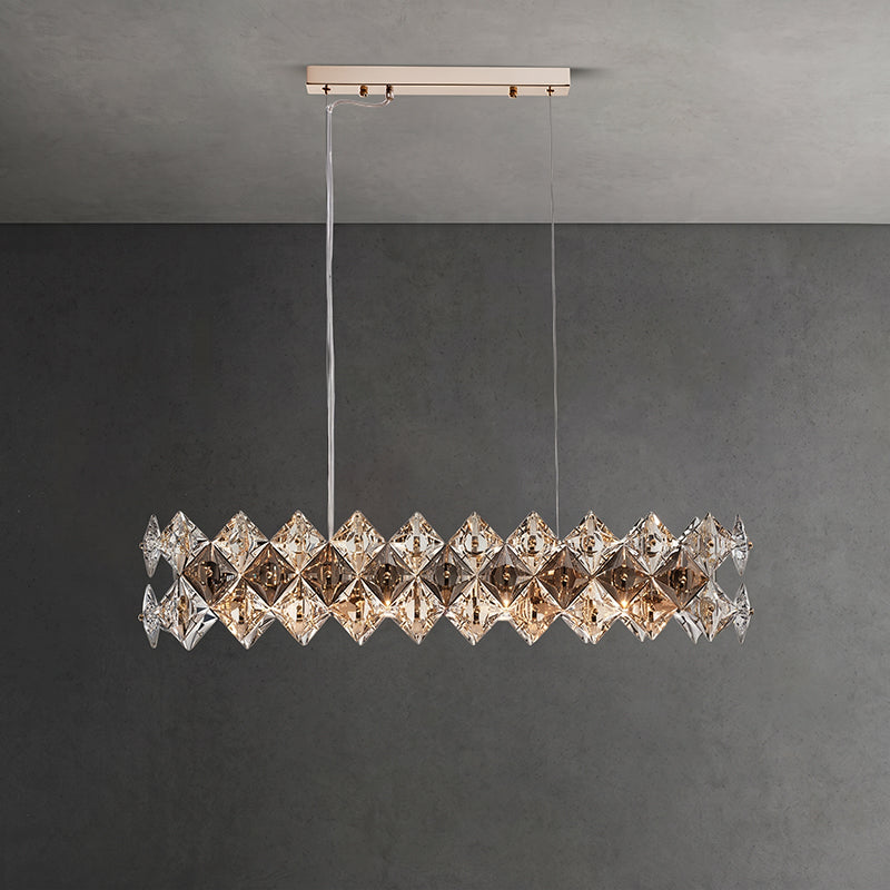 Aurelia Crystal Halo Linear Chandelier