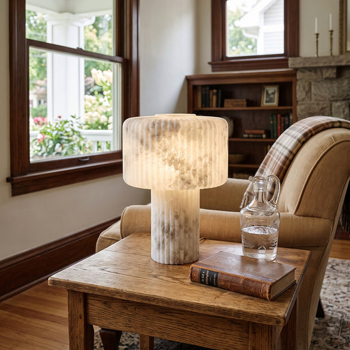 Aurelius Fluted Alabaster Table Lamp – detail 2