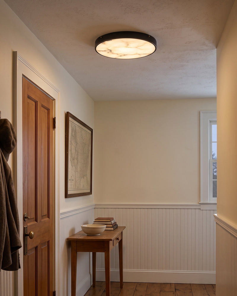 Aureon Alabaster Round Flush Mount
