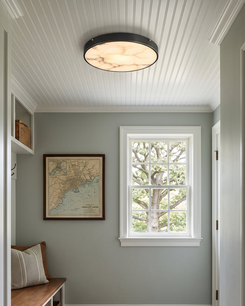 Aureon Alabaster Round Flush Mount