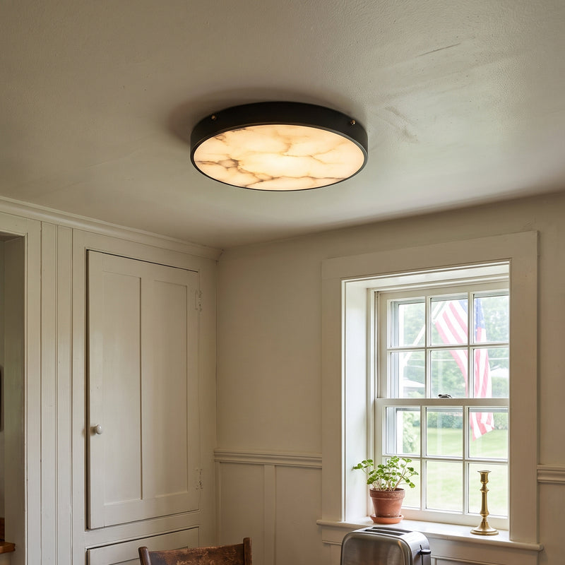 Aureon Alabaster Round Flush Mount