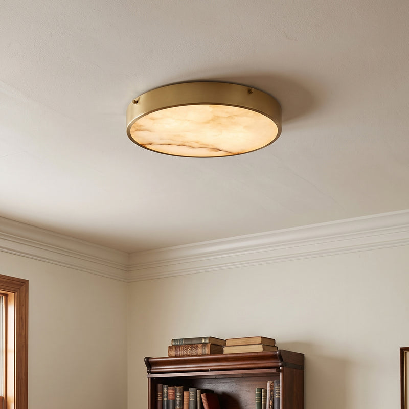 Aureon Alabaster Round Flush Mount