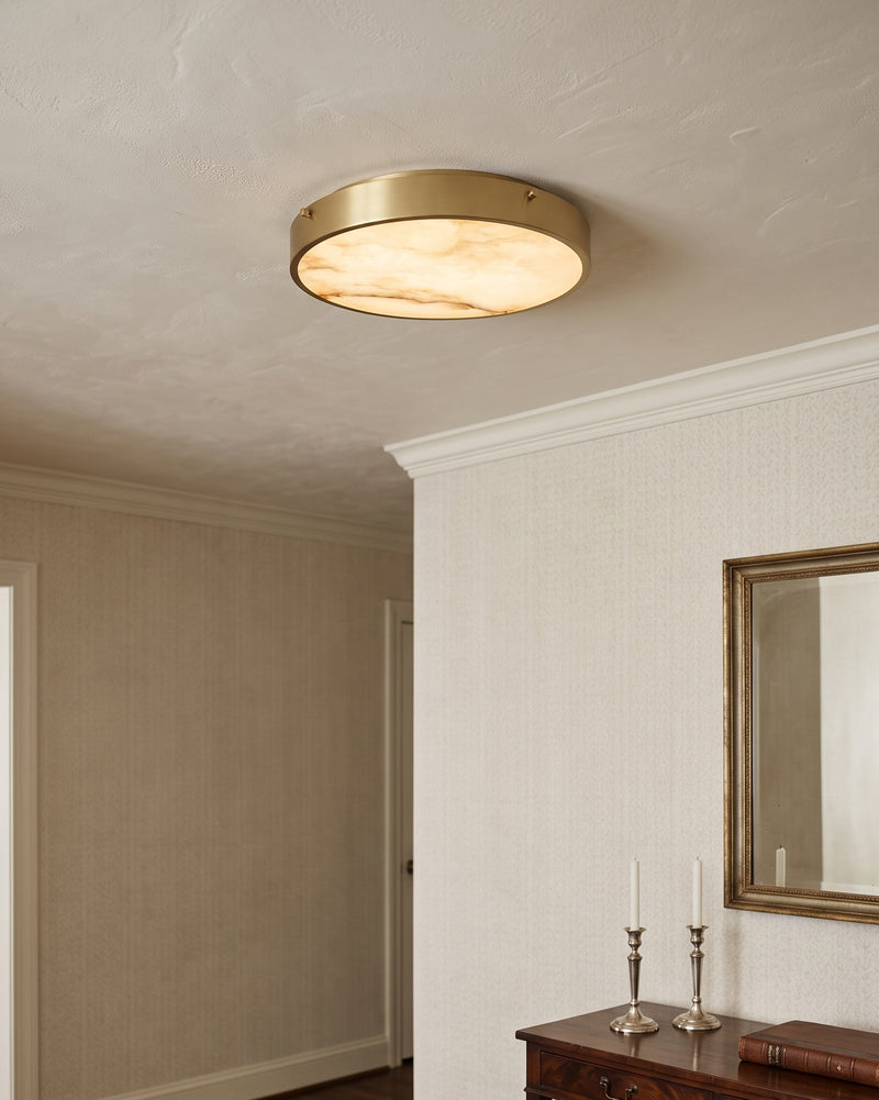Aureon Alabaster Round Flush Mount