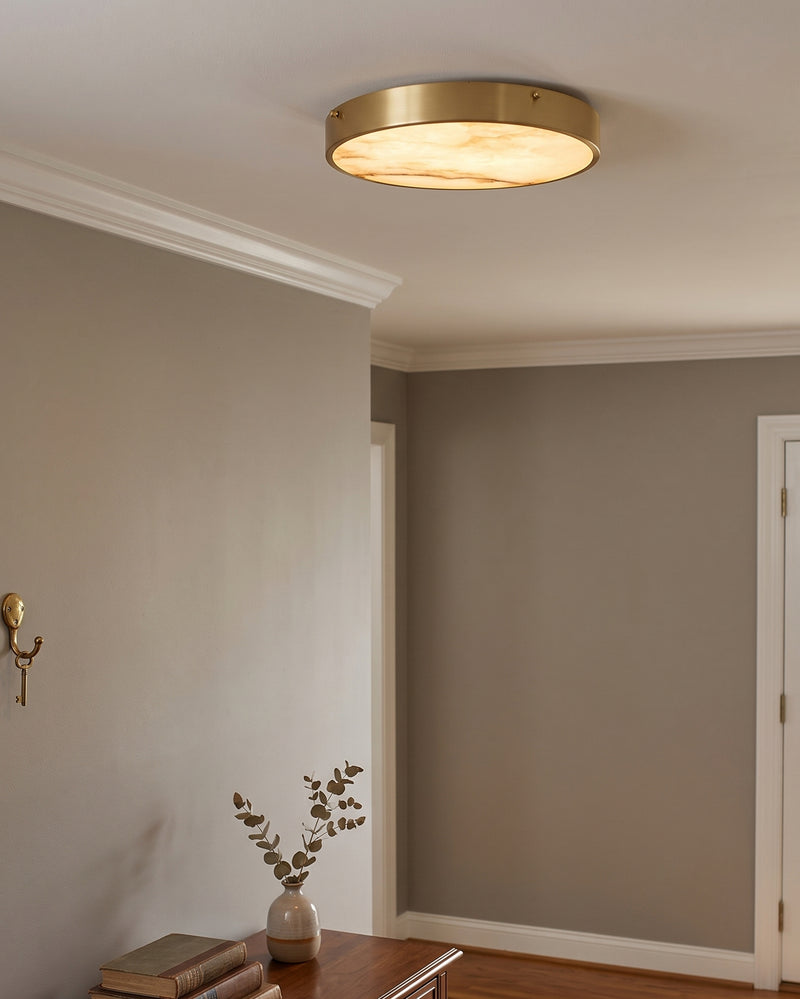 Aureon Alabaster Round Flush Mount