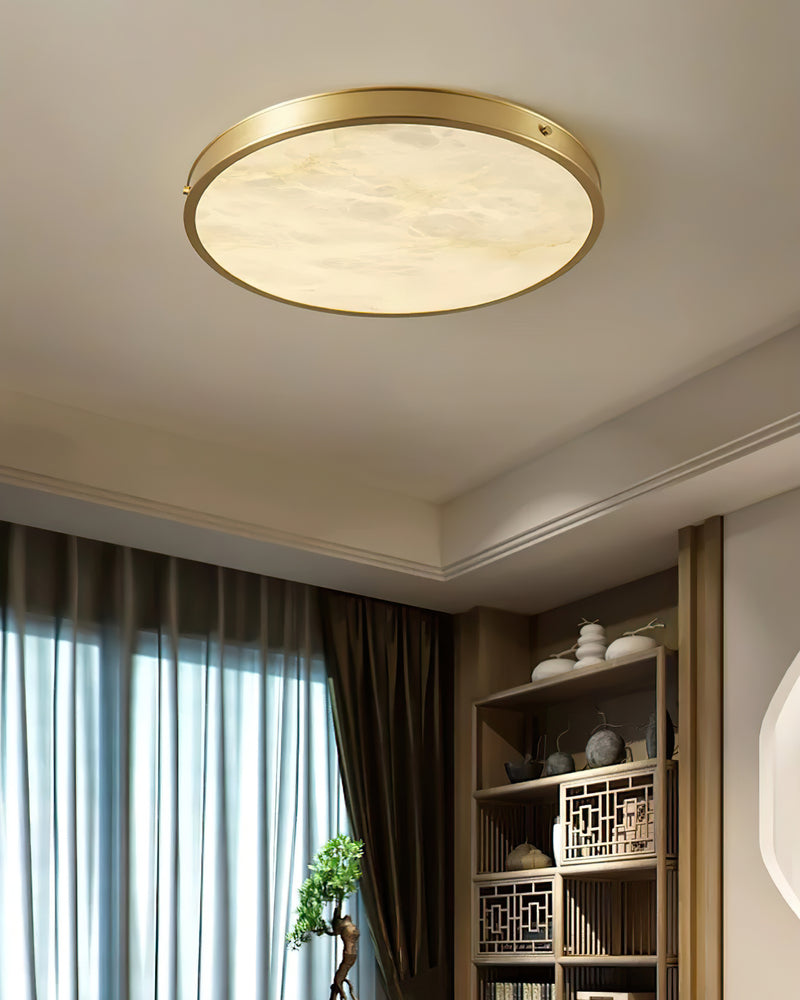Aureon Alabaster Round Flush Mount