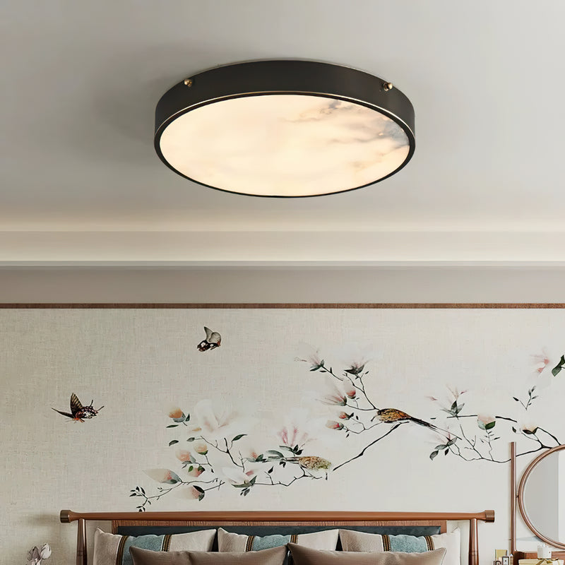 Aureon Alabaster Round Flush Mount