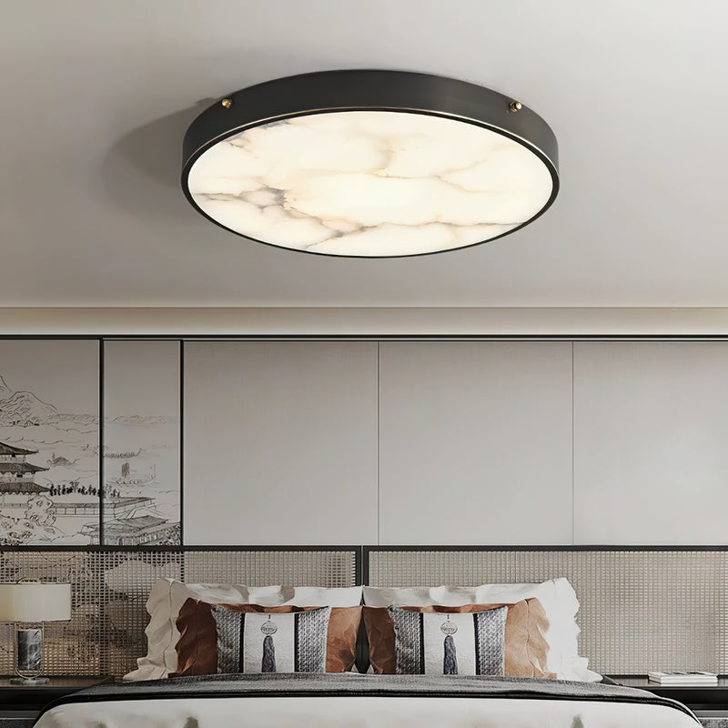 Aureon Alabaster Round Flush Mount