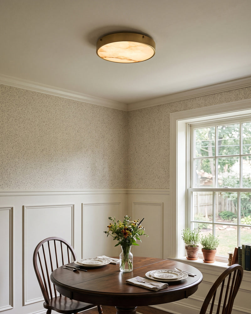 Aureon Alabaster Round Flush Mount