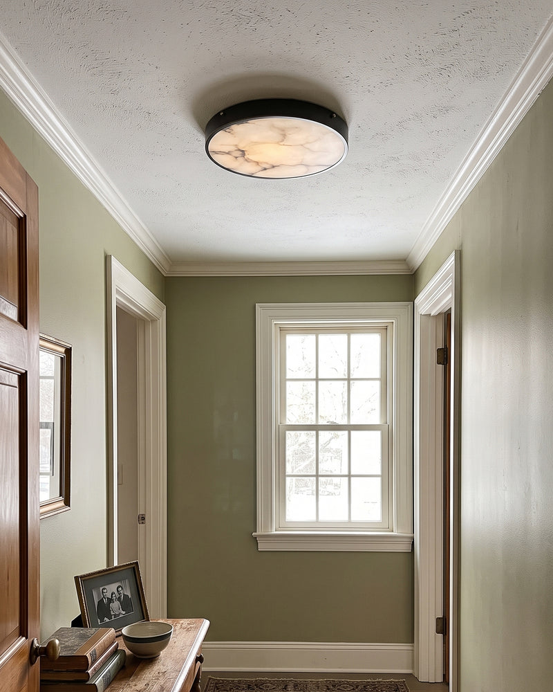 Aureon Alabaster Round Flush Mount