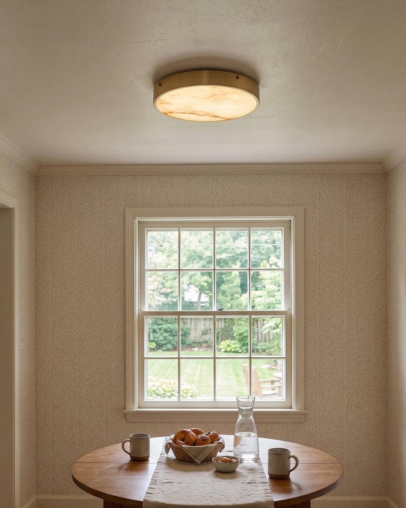 Aureon Alabaster Round Flush Mount