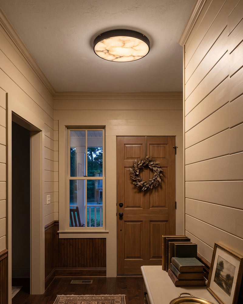 Aureon Alabaster Round Flush Mount