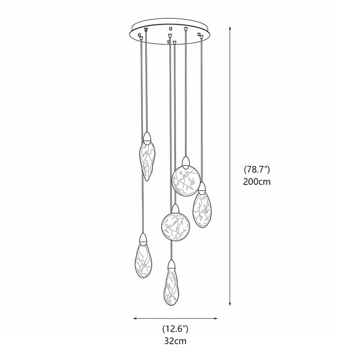 Ezra Organische Glazen Hanglamp