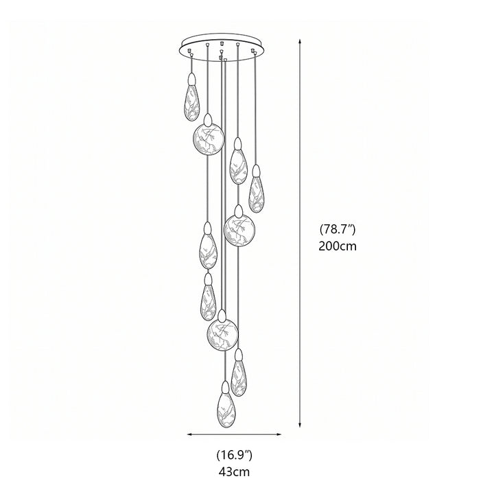 Ezra Organische Glazen Hanglamp
