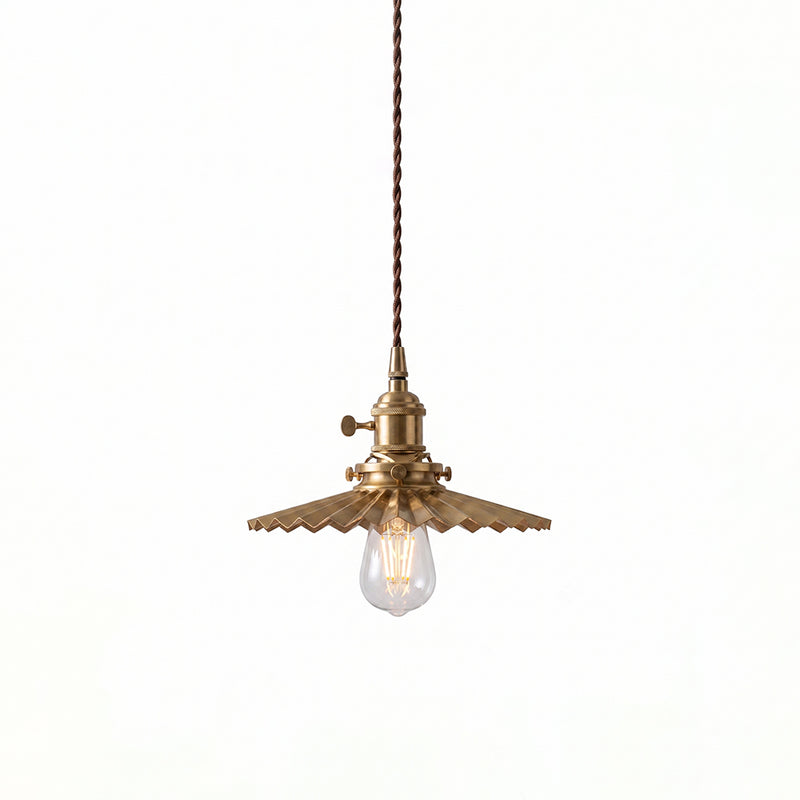 Beatrix Pleated Brass Pendant Lamp