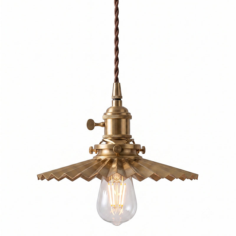 Beatrix Pleated Brass Pendant Lamp