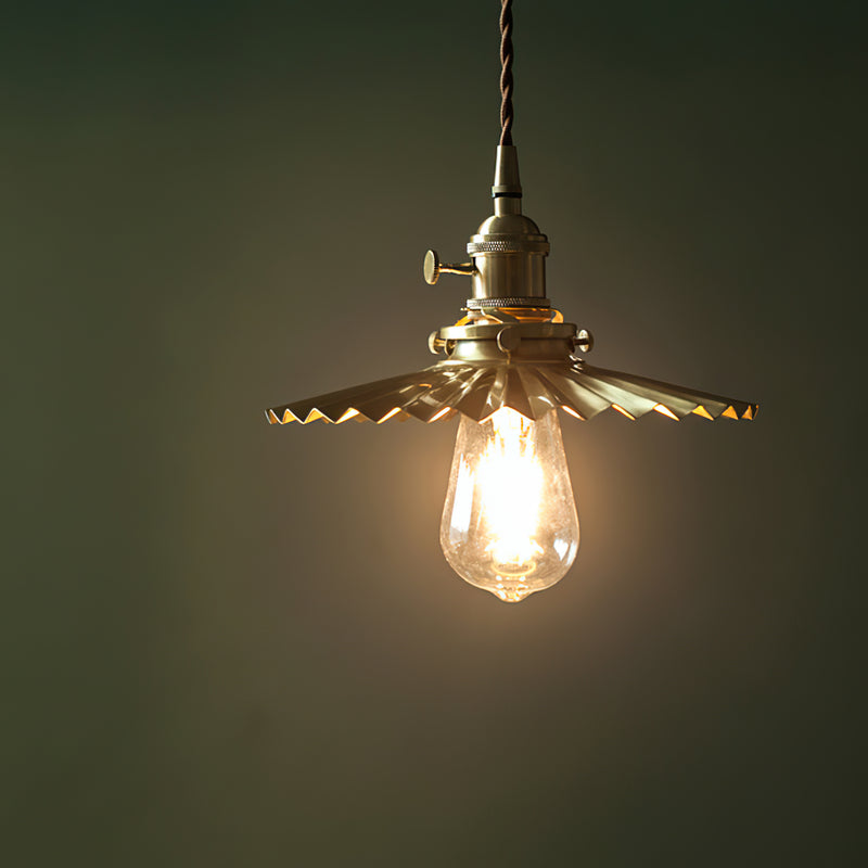 Beatrix Pleated Brass Pendant Lamp