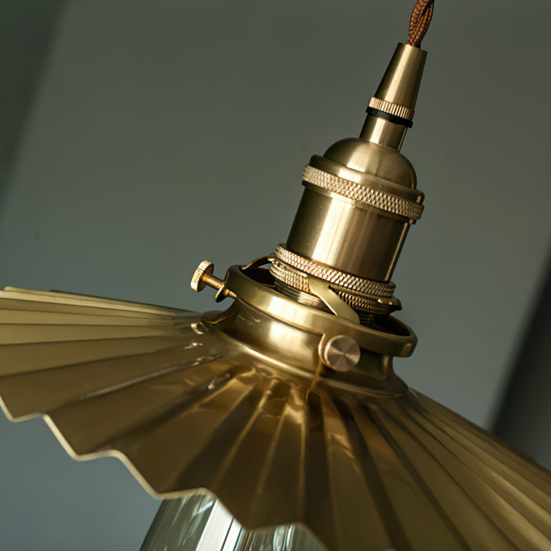Beatrix Pleated Brass Pendant Lamp