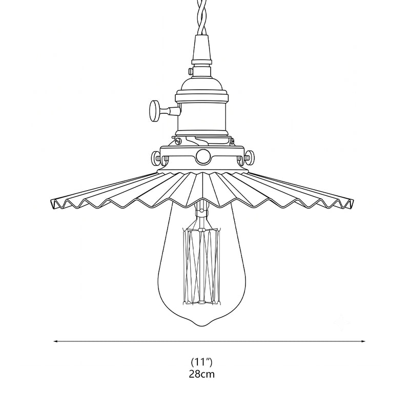 Beatrix Pleated Brass Pendant Lamp