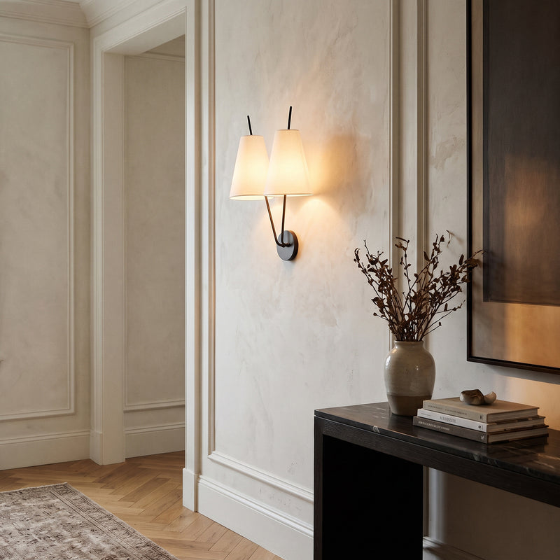 Beaumont Dual-Arm Fabric Wall Sconce