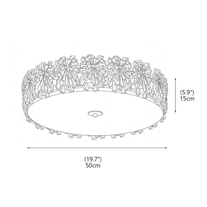 Bianca Glass Semi-Flush Mount Ceiling Light