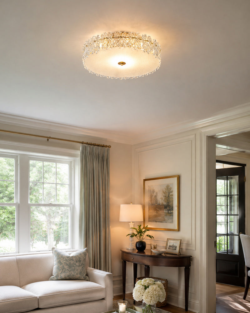 Bianca Glass Semi-Flush Mount Ceiling Light