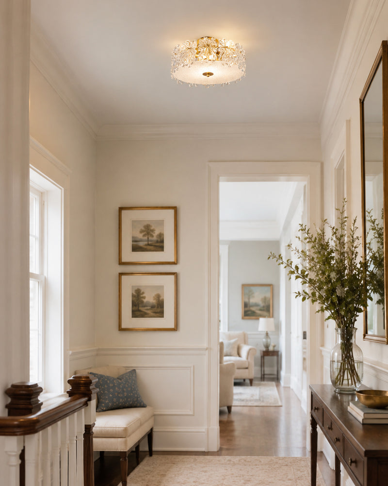 Bianca Glass Semi-Flush Mount Ceiling Light