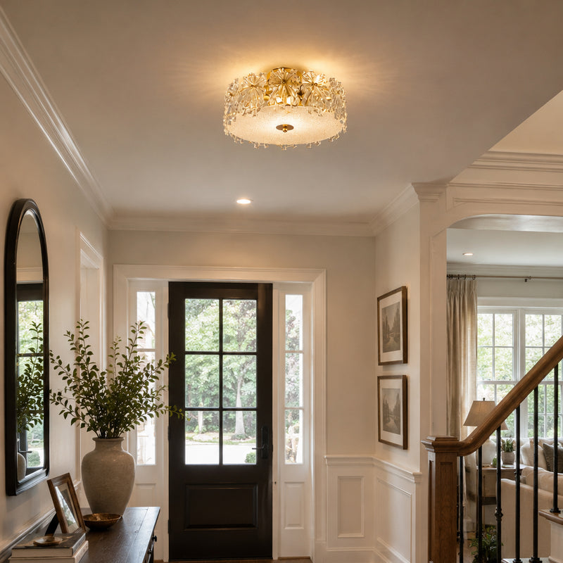 Bianca Glass Semi-Flush Mount Ceiling Light