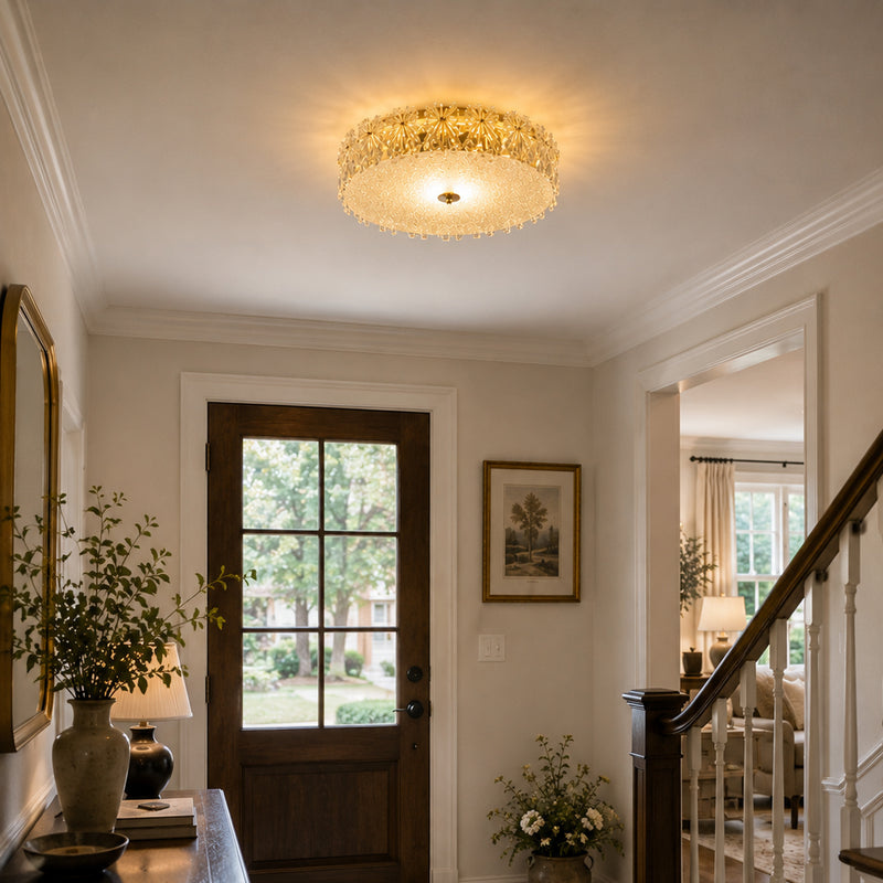 Bianca Glass Semi-Flush Mount Ceiling Light
