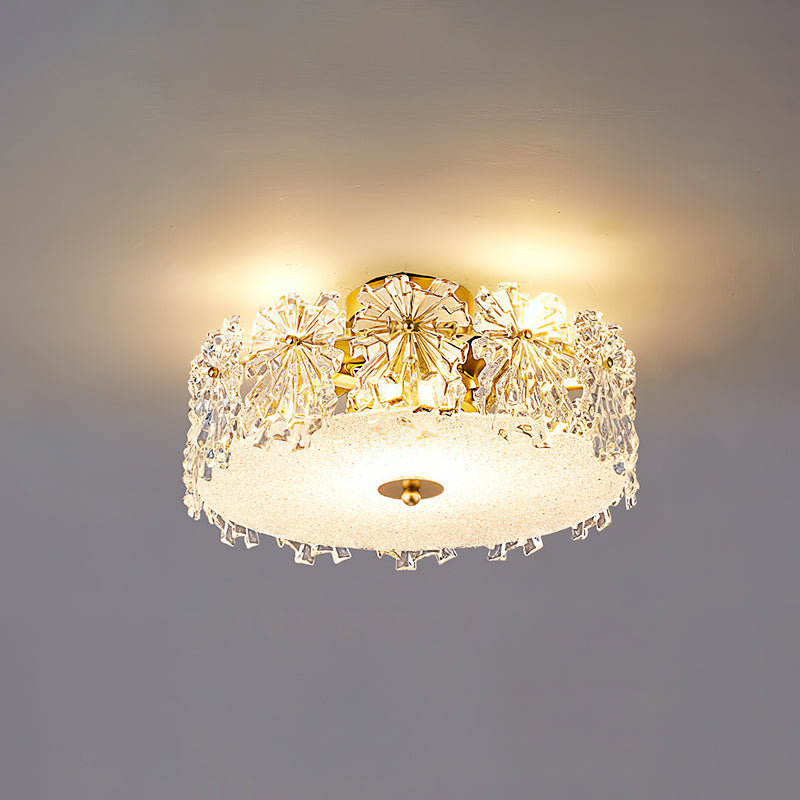 Bianca Glass Semi-Flush Mount Ceiling Light