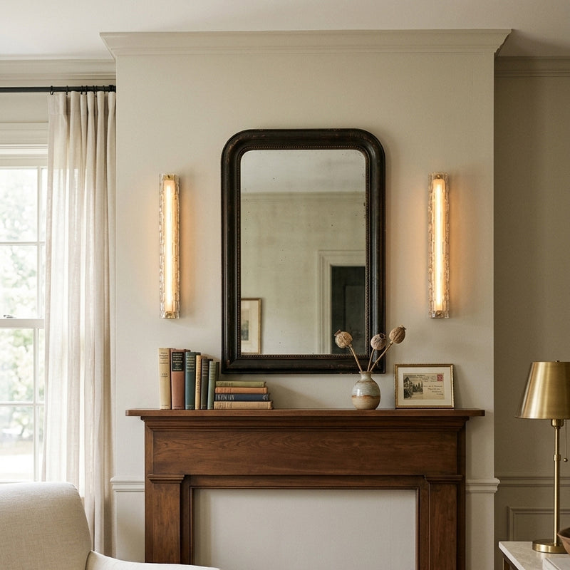 Brass Ripple Glass Wall Sconce