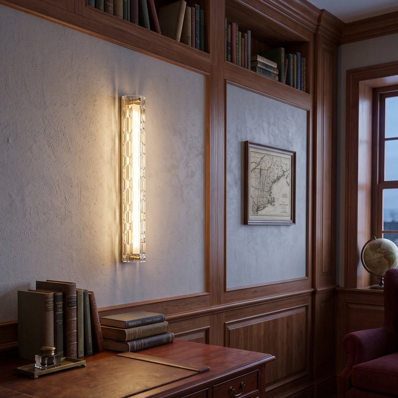 Brass Ripple Glass Wall Sconce