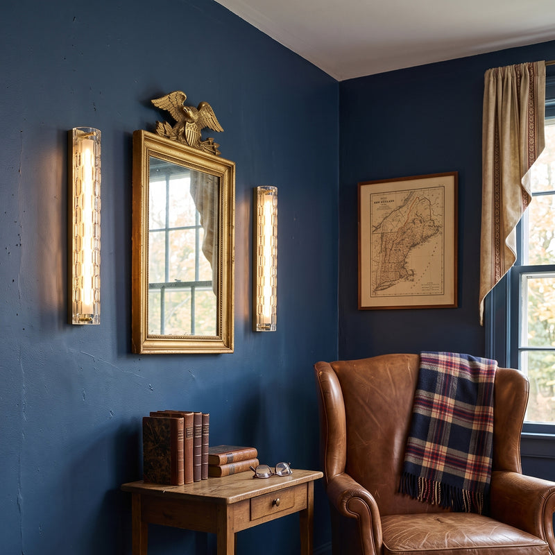 Brass Ripple Glass Wall Sconce