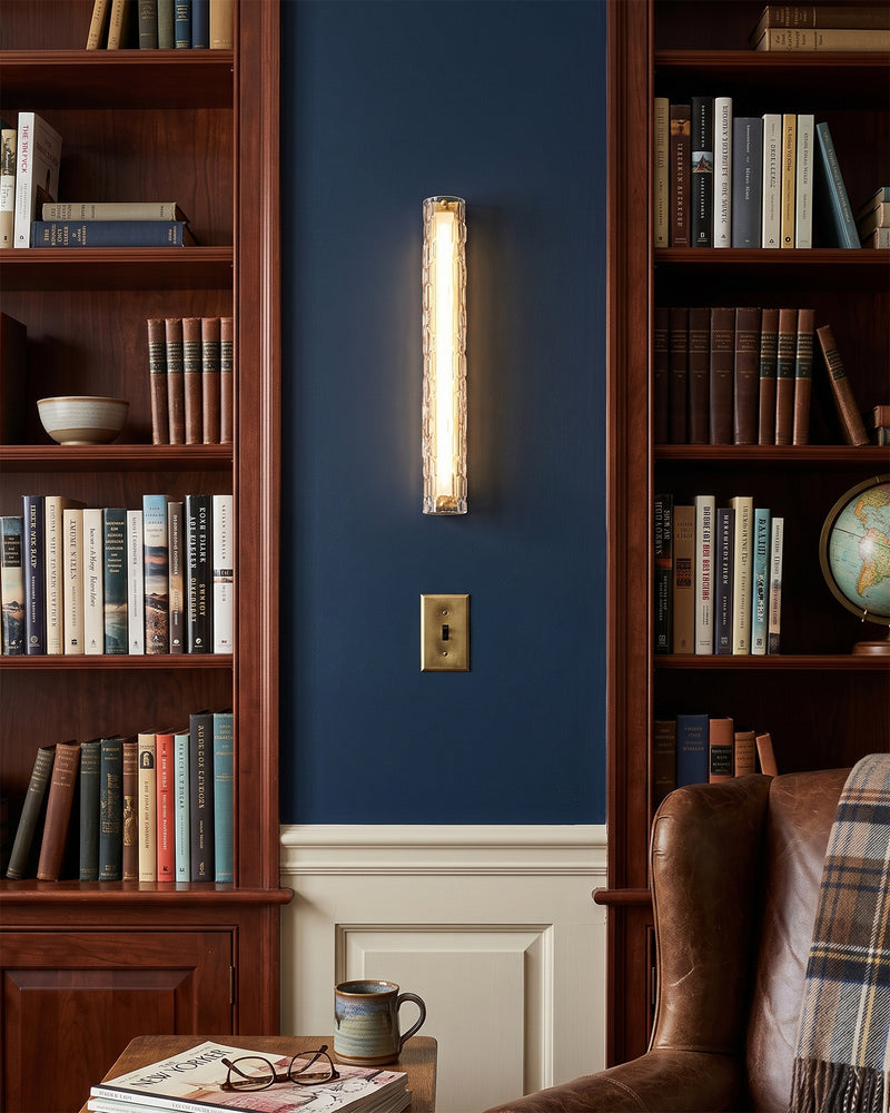 Brass Ripple Glass Wall Sconce