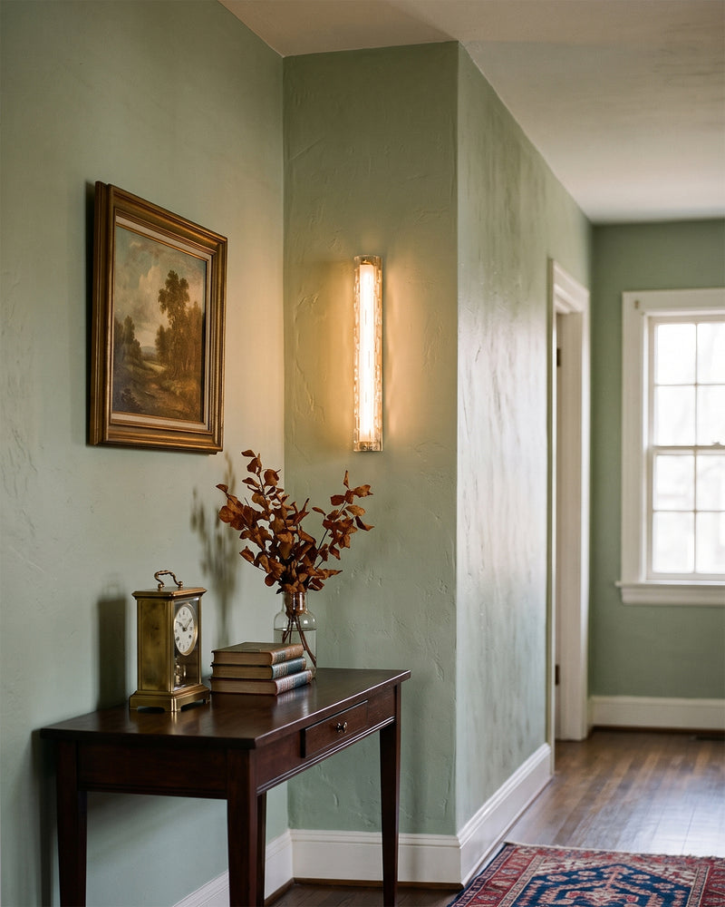 Brass Ripple Glass Wall Sconce