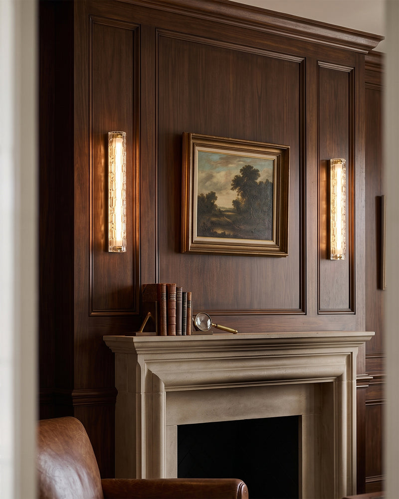 Brass Ripple Glass Wall Sconce