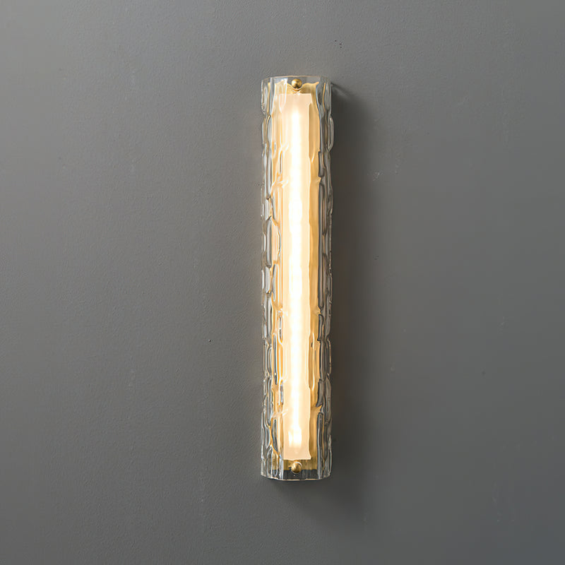 Brass Ripple Glass Wall Sconce