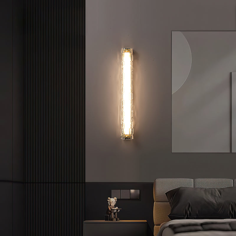 Brass Ripple Glass Wall Sconce