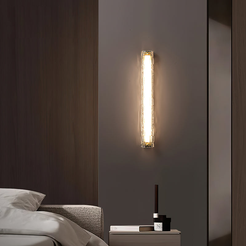 Brass Ripple Glass Wall Sconce