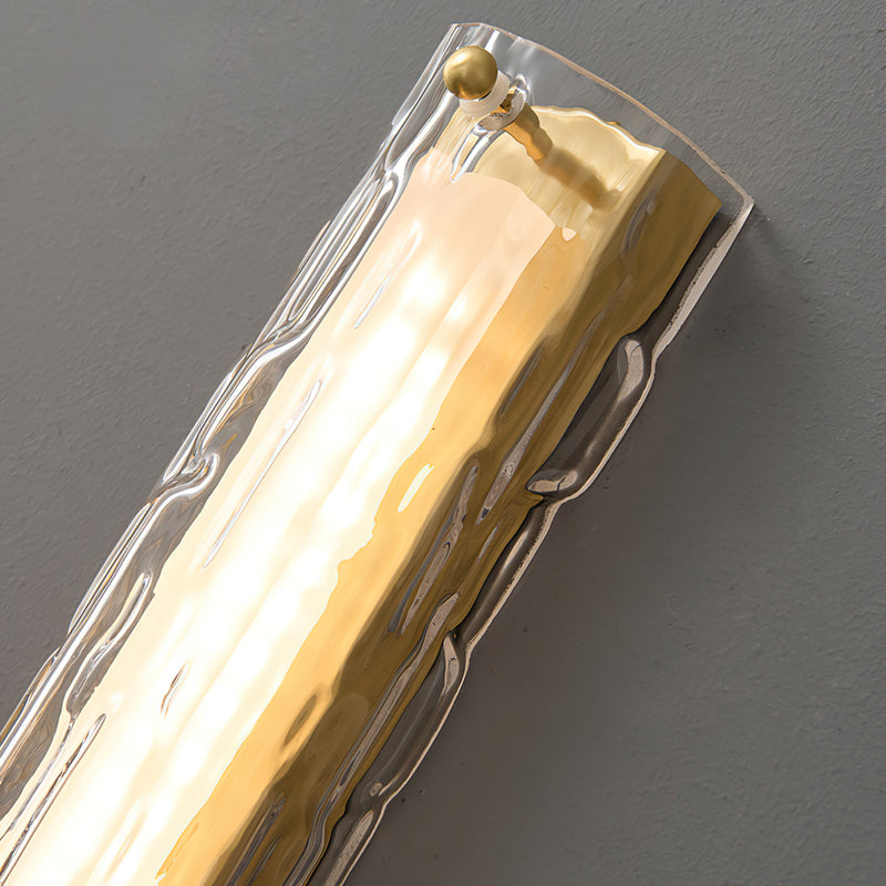 Brass Ripple Glass Wall Sconce