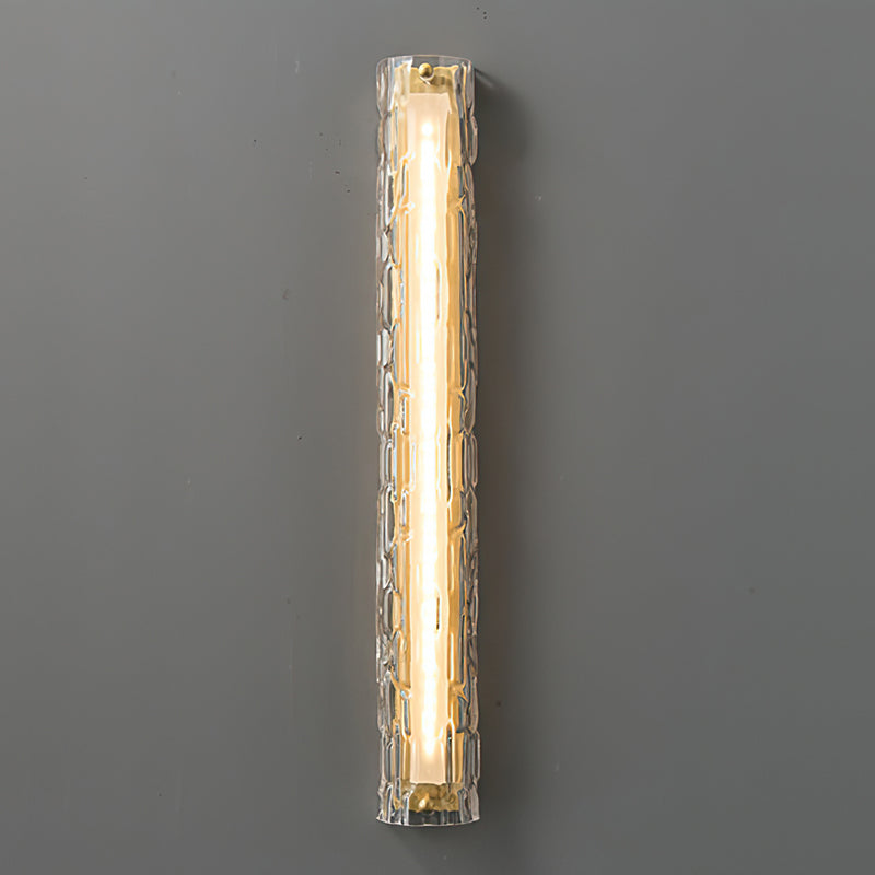 Brass Ripple Glass Wall Sconce